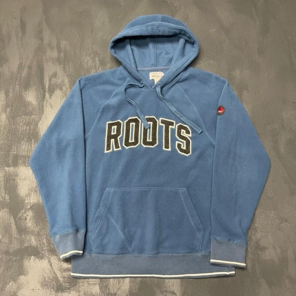 Vintage Fleece Pullover Hoodie Men Small Blue 2000s Roots‎